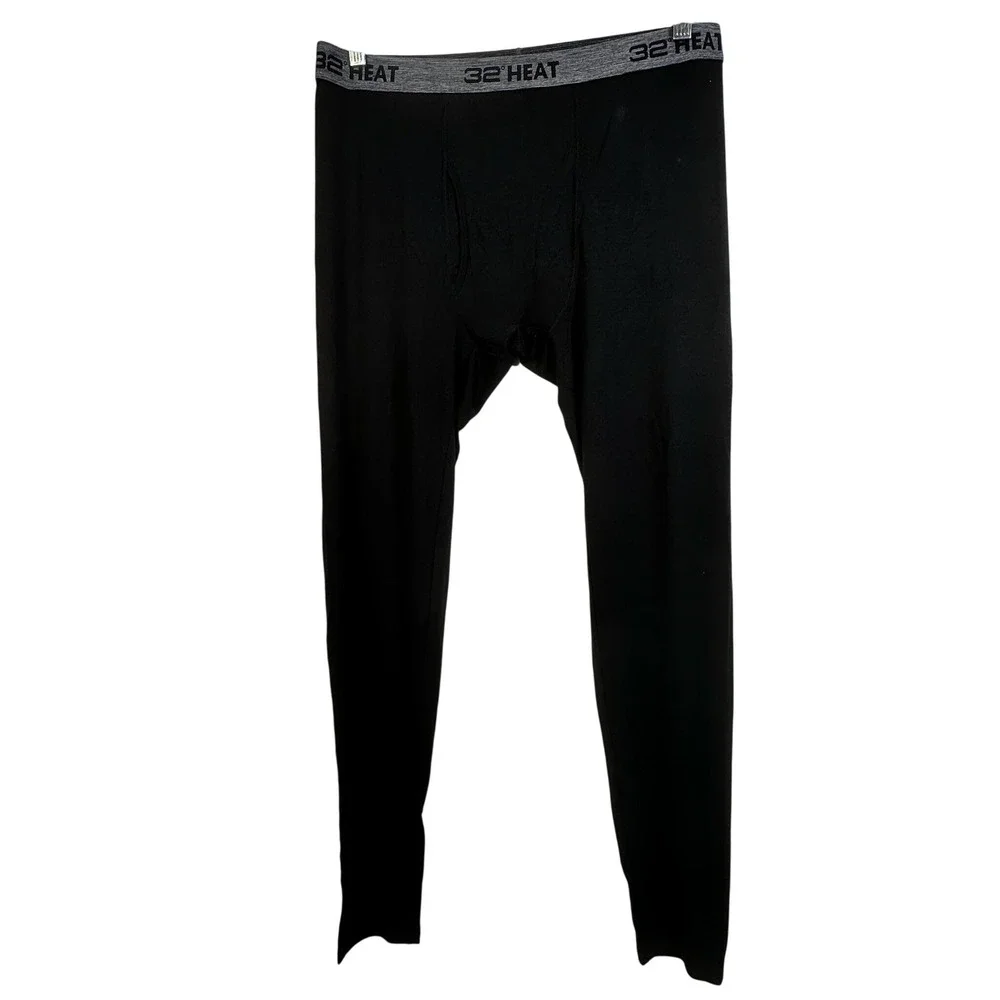 32 Degrees Heat Mens Black Thermal Leggings Base Layer Pants Large TM0F9015CE